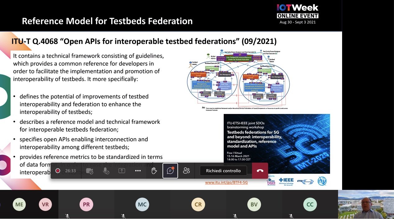 Making Testbeds Interoperable with Fed4FIRE+ at the 2021 IoT Week